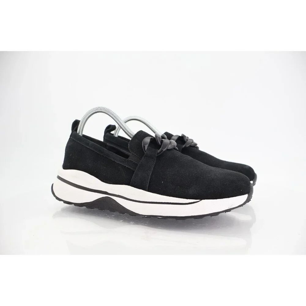 Blondo Women Mckayla Waterproof Sneaker Chunky Slip On Chain Black Suede Size 10